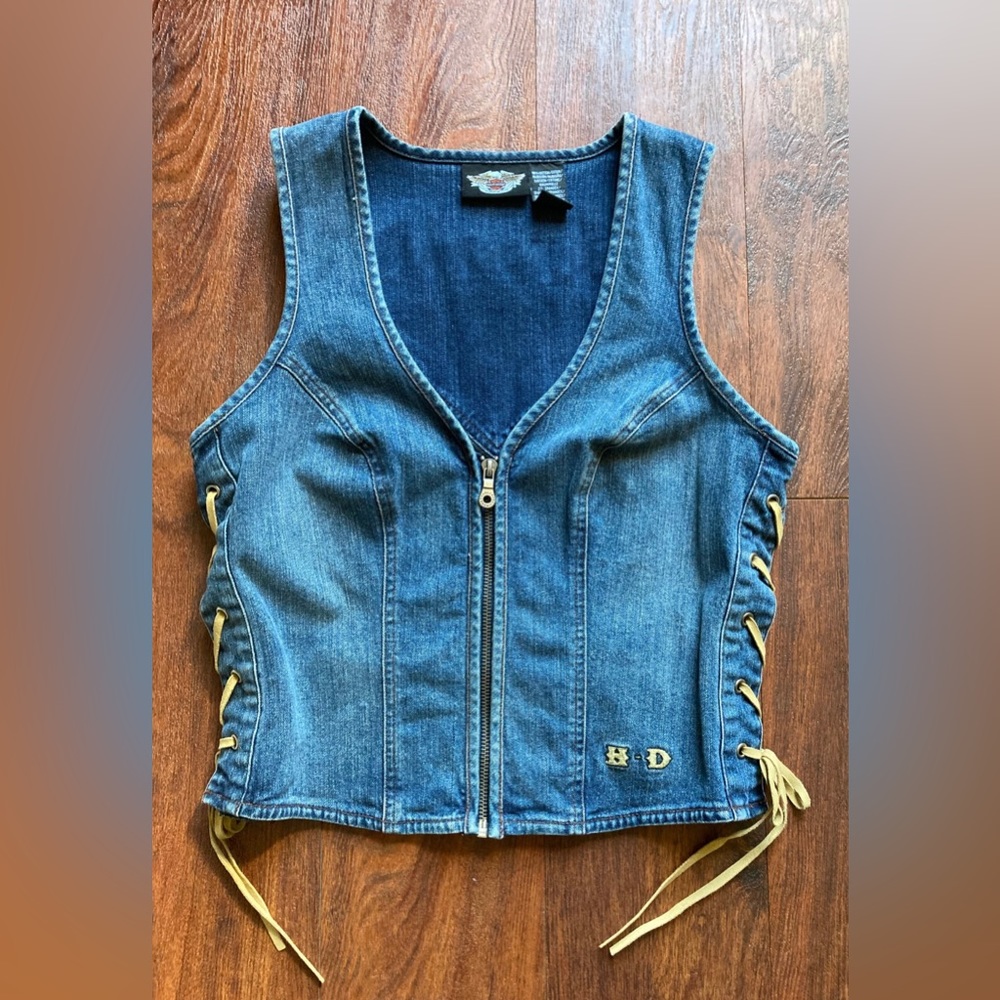 Women’s Harley Davidson Denim Vest Size Medium